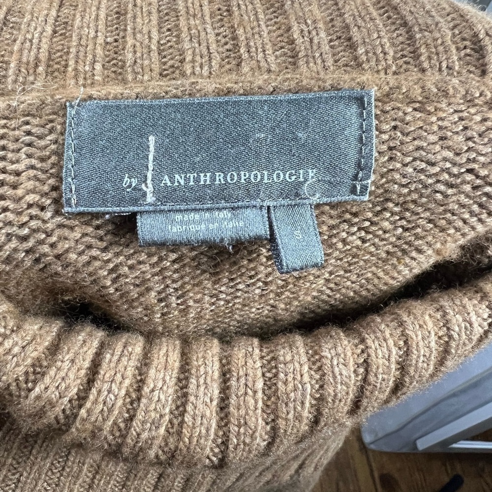 Anthropologie Blair Wool Blend Turtleneck Color Camel Size S Will Fit Medium - Picture 7 of 8